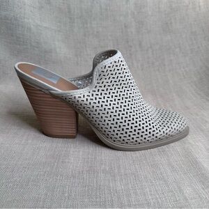 DV by Dolce Vita Kenli Perforated Mule Block Heel Beige